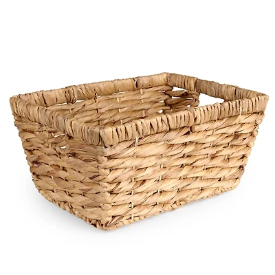 Large Woven Hyacinth Twist Trim Basket