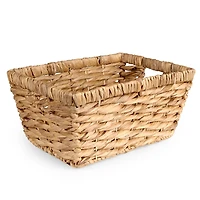 Large Woven Hyacinth Twist Trim Basket