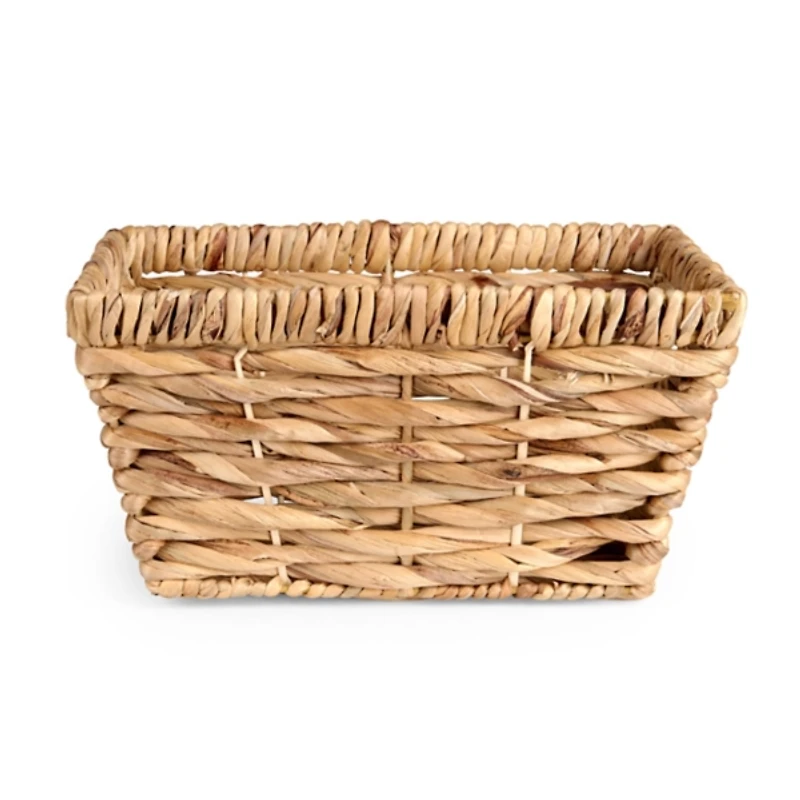 Small Woven Hyacinth Twist Trim Basket