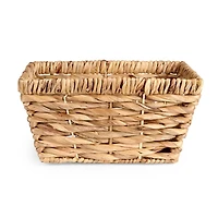 Small Woven Hyacinth Twist Trim Basket