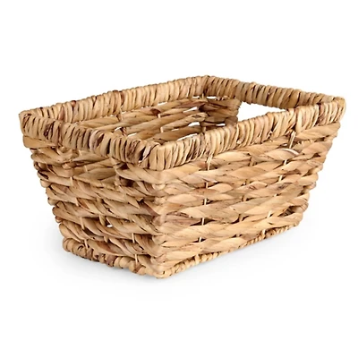 Small Woven Hyacinth Twist Trim Basket