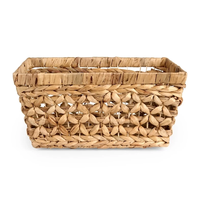 Large Puffed Cross Weave Tapered Basket