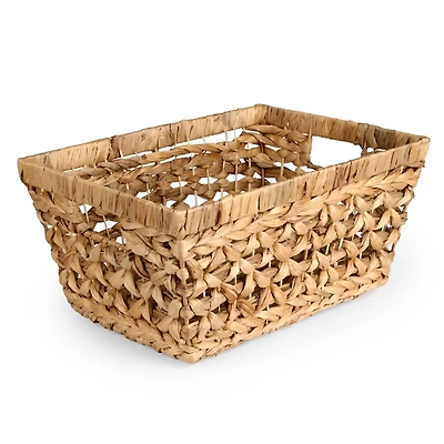 Large Puffed Cross Weave Tapered Basket