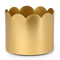 Gold Scalloped 3-Wick Jar Candle Holder