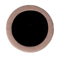 Round Pink Channeled Storage Ottoman