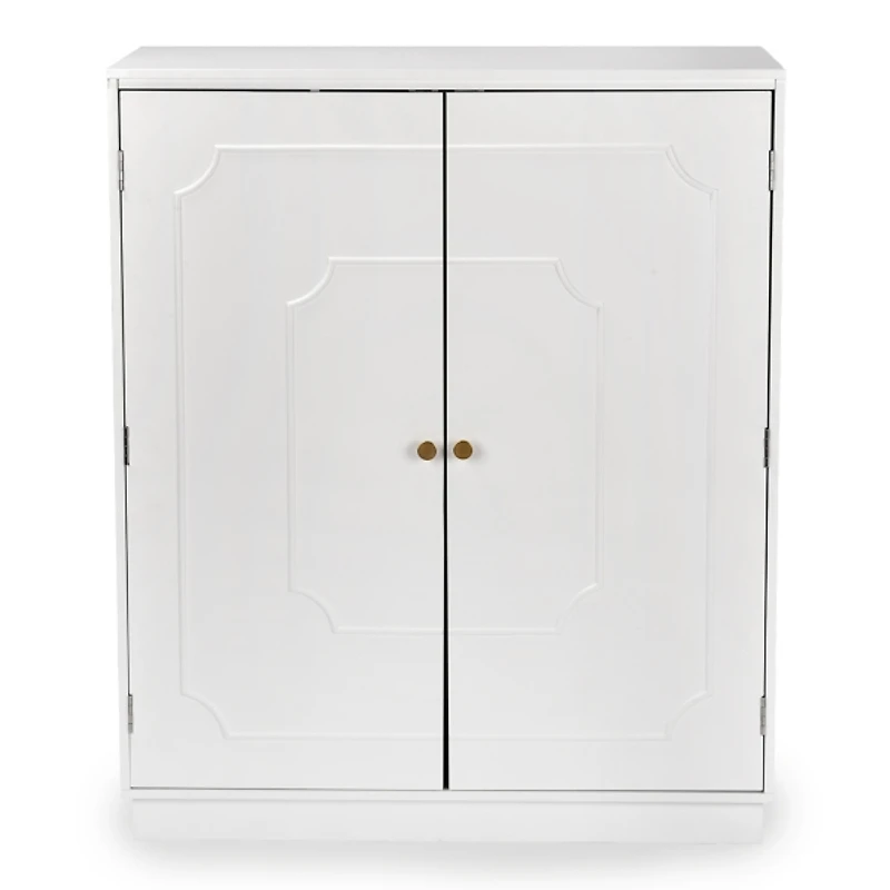 White Wood Fridge Storage Cabinet