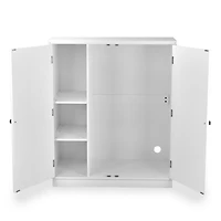 White Wood Fridge Storage Cabinet