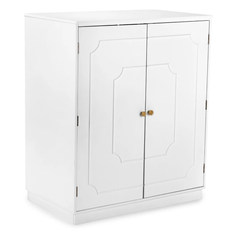 White Wood Fridge Storage Cabinet