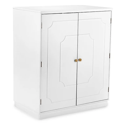 White Wood Fridge Storage Cabinet