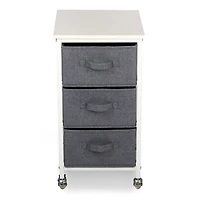 Rolling Cart with Gray Fabric Drawers