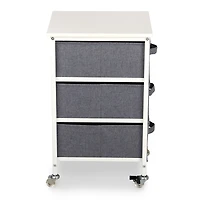 Rolling Cart with Gray Fabric Drawers