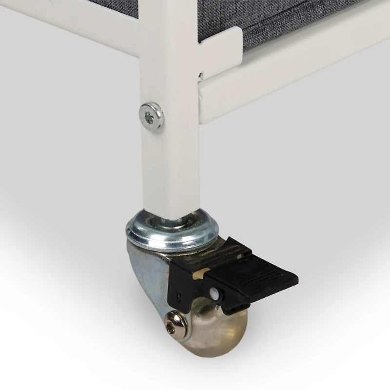 Rolling Cart with Gray Fabric Drawers