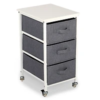 Rolling Cart with Gray Fabric Drawers