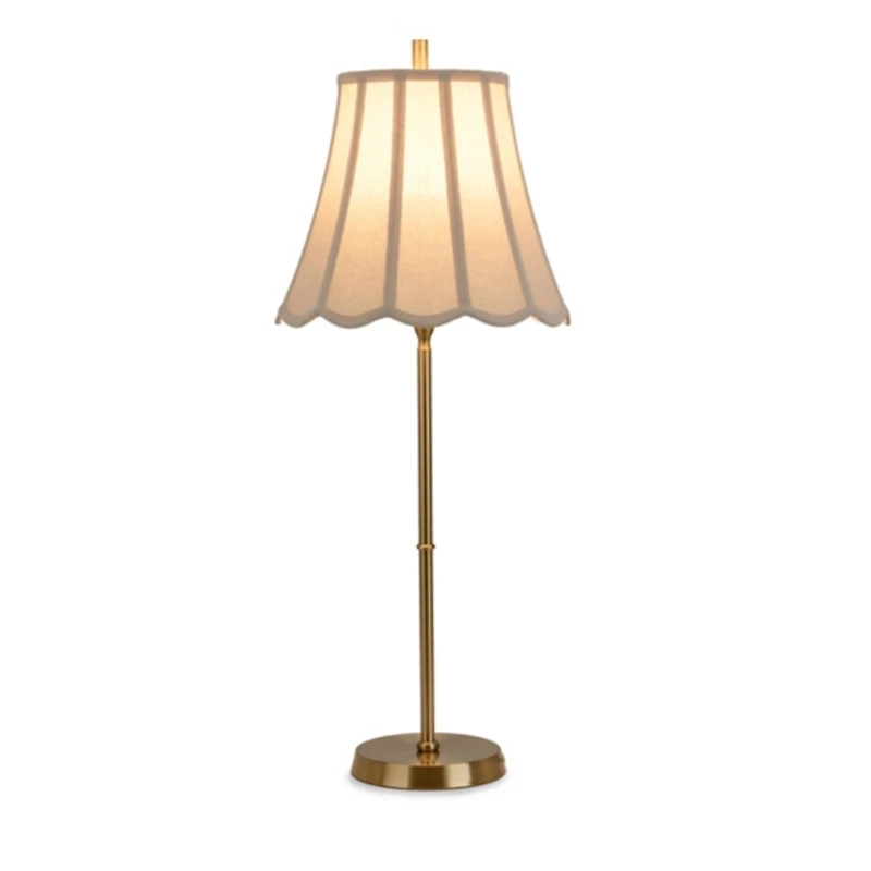 Gold Metal Scalloped Shade Buffet Lamp
