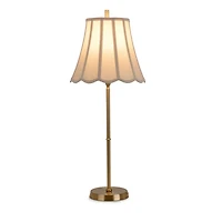 Gold Metal Scalloped Shade Buffet Lamp