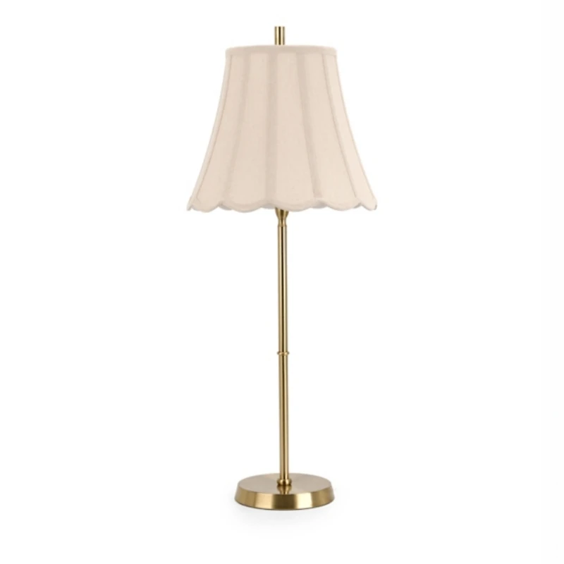 Gold Metal Scalloped Shade Buffet Lamp