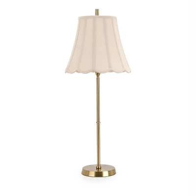 Gold Metal Scalloped Shade Buffet Lamp