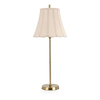 Gold Metal Scalloped Shade Buffet Lamp