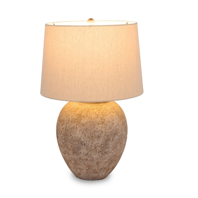 Distressed Taupe Faux Stone Table Lamp