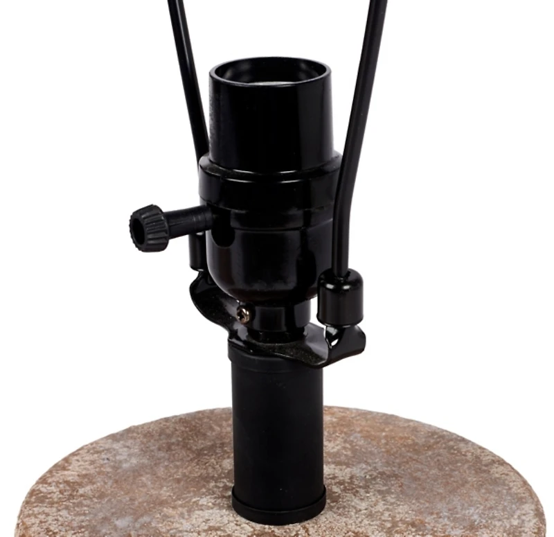 Distressed Taupe Faux Stone Table Lamp