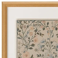 Blue Floral Tapestry Framed Art Print