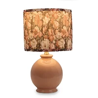 Mauve Floral Shade Ceramic Table Lamp