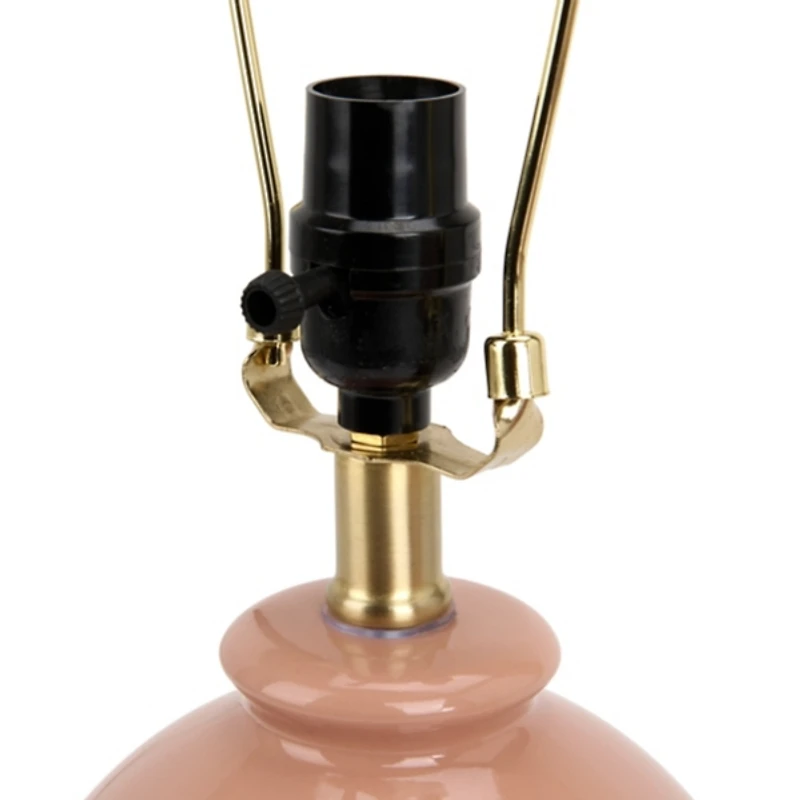 Mauve Floral Shade Ceramic Table Lamp