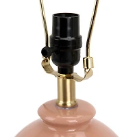 Mauve Floral Shade Ceramic Table Lamp
