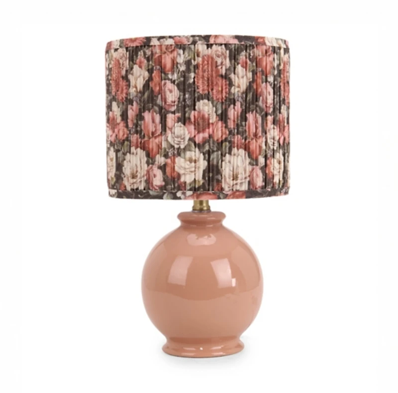 Mauve Floral Shade Ceramic Table Lamp