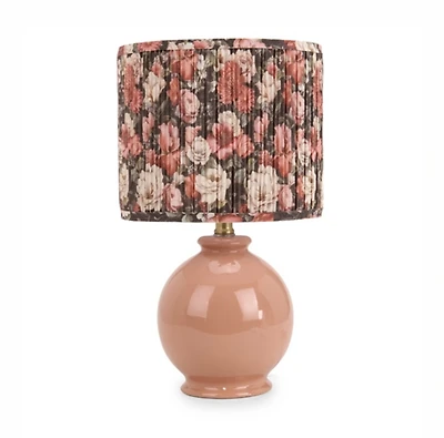 Mauve Floral Shade Ceramic Table Lamp