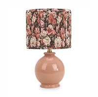 Mauve Floral Shade Ceramic Table Lamp