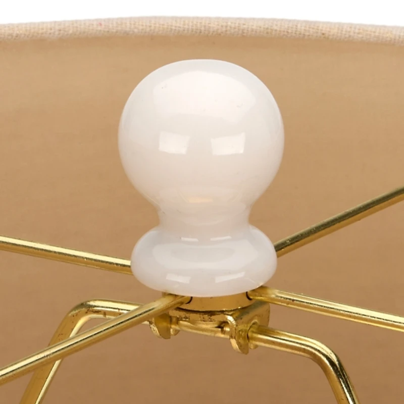 White Embossed Vine Ceramic Table Lamp