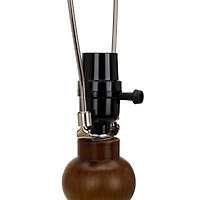 Beaded Wood Plaid Shade Table Lamp