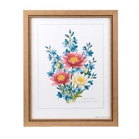 July Waterlily and Larkspur Framed Art Print