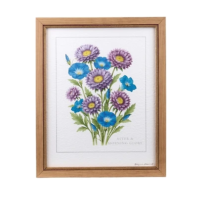 September Morning Glory and Aster Framed Art Print