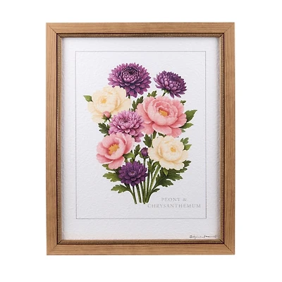 November Chrysanthemum and Peony Framed Art Print