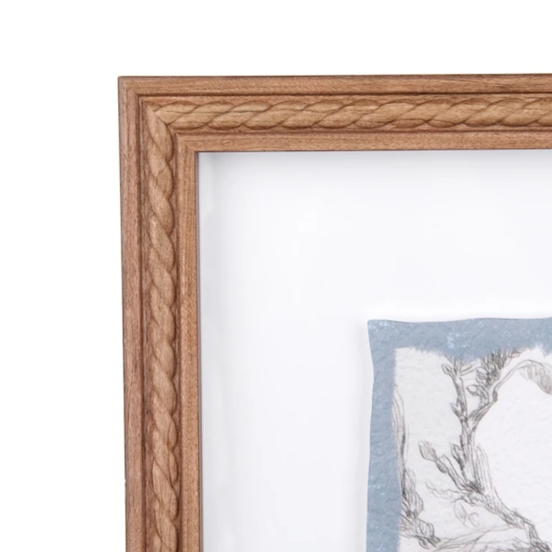 Sketched Floral Birdies Framed Art Print