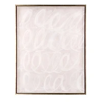 White Abstract Swirls Framed Canvas Art Print