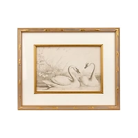 Sketched Swans Framed Art Print