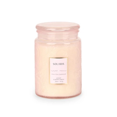 Pink Solaris 2-Wick Embossed Jar Candle