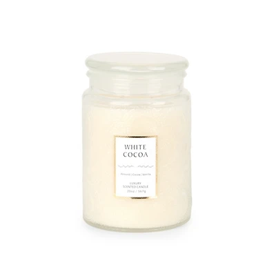 White Cocoa 2-Wick Embossed Jar Candle