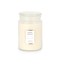 White Cocoa 2-Wick Embossed Jar Candle