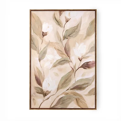 Leafy Florals Framed Canvas Art Print