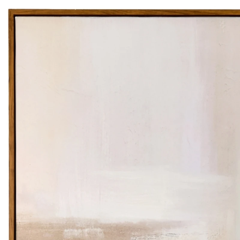 Neutral Green Brushstrokes Framed Canvas Art Print