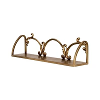 Gold Ornate Metal Wall Shelf