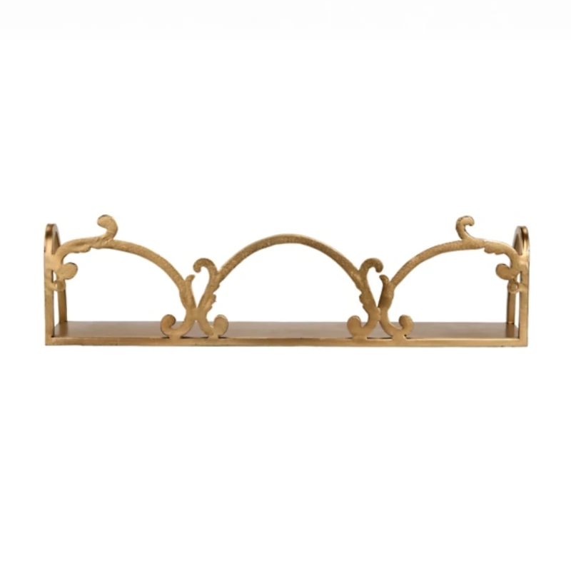 Gold Ornate Metal Wall Shelf