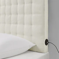 Ivory Tufted USB Twin Headboard