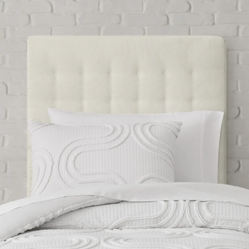 Ivory Tufted USB Twin Headboard