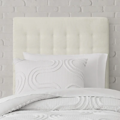 Ivory Tufted USB Twin Headboard