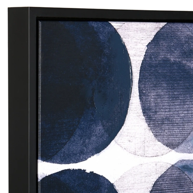 Blue Gradient Dots Framed Canvas Art Print